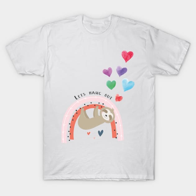 Rainbow Baby Sloth T-Shirt by Royal7Arts